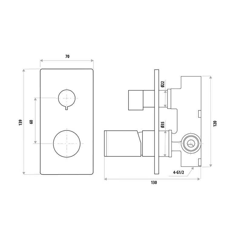 Linkware THE GABE DIVERTER MIXER CHROME